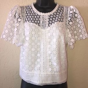 CHICWISH white lace top blouse- NEW! XS